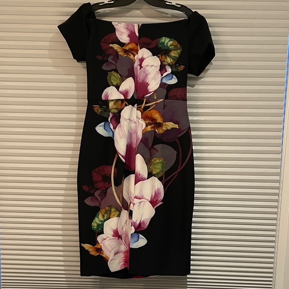 Trina Turk Black Dress with Pink and White Floral Design - NWOT - Picture 4 of 4